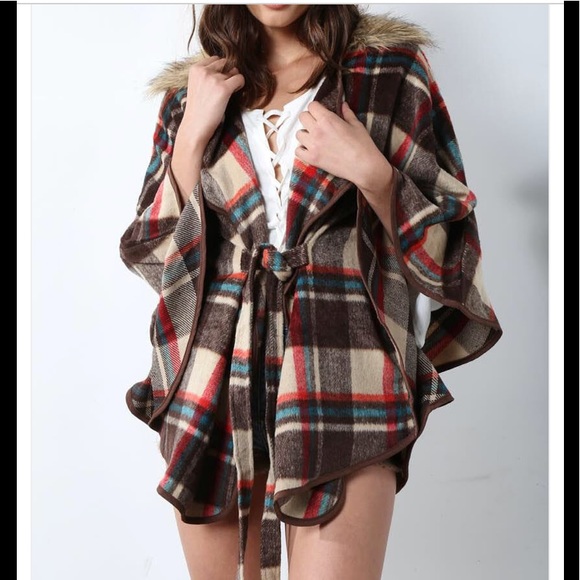 🆕Plaid Faux Fur Fall Coat - Picture 6 of 6